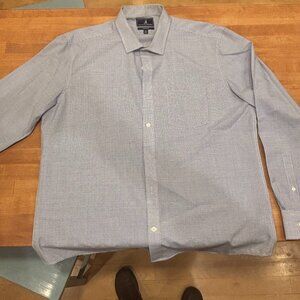 Wool and Prince 130 GSM Merino Button Down Shirt - Blue and White Checked
